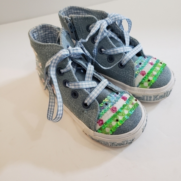 LelliKelly Denim Bunny Hightop Sneakers Size 6.5 - Picture 5 of 8